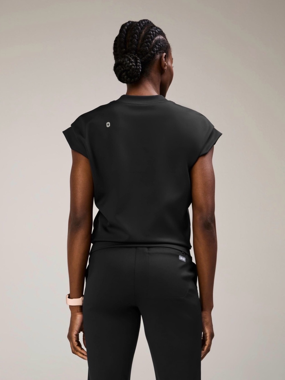 NWT - FIGS FORMx Black Mira Banded Scrub Top - Picture 6 of 11